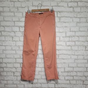 JCrew Chino 100% cotton Distressed -light Pumpkin pants Size 4 -Four pockets